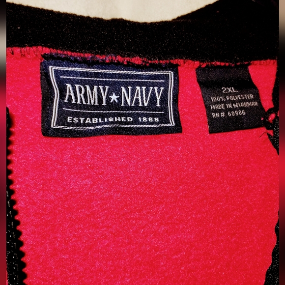 Men's Army Navy Fleece Hooded Jacket - Picture 3 of 3